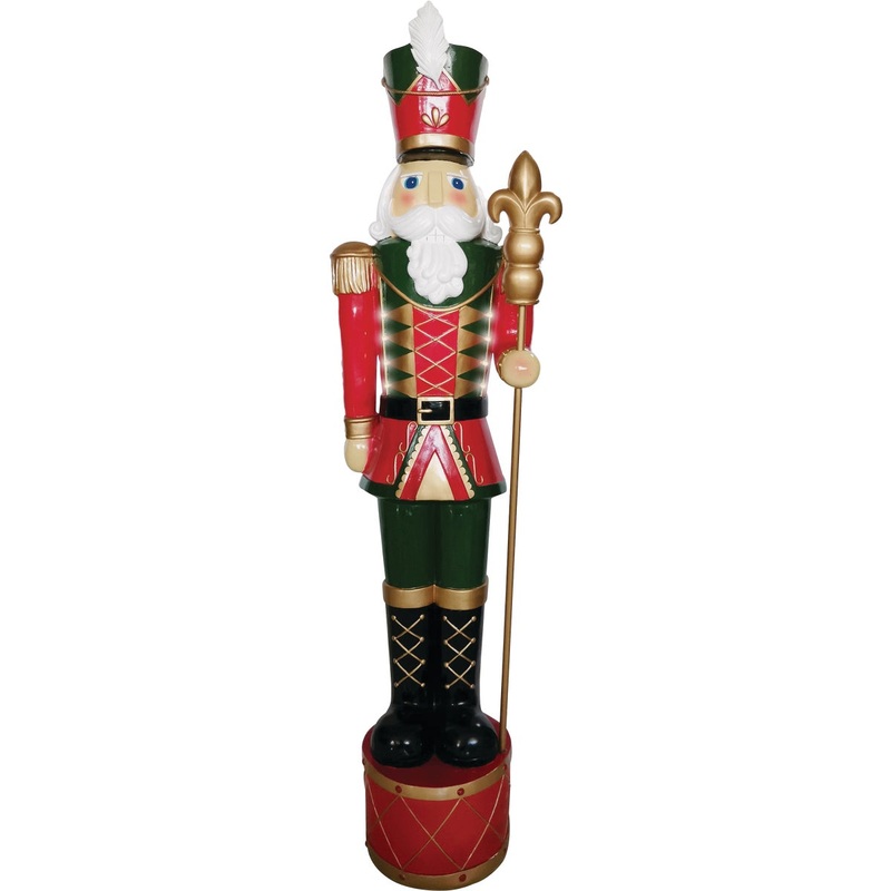 60 In. H. LED Lighted Caucasian Christmas Nutcracker