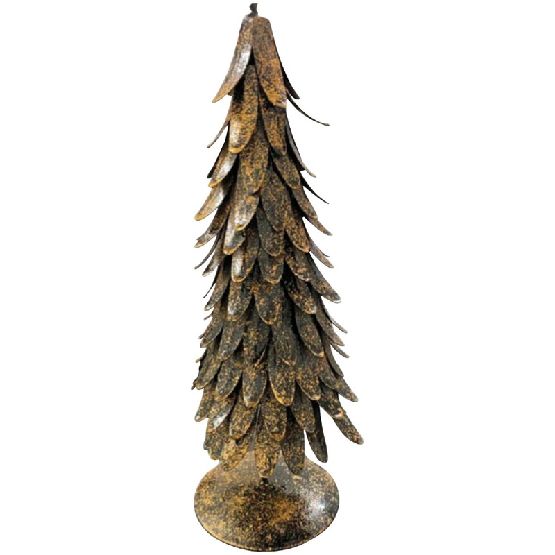12 In. Gold Wash Metal Christmas Tree