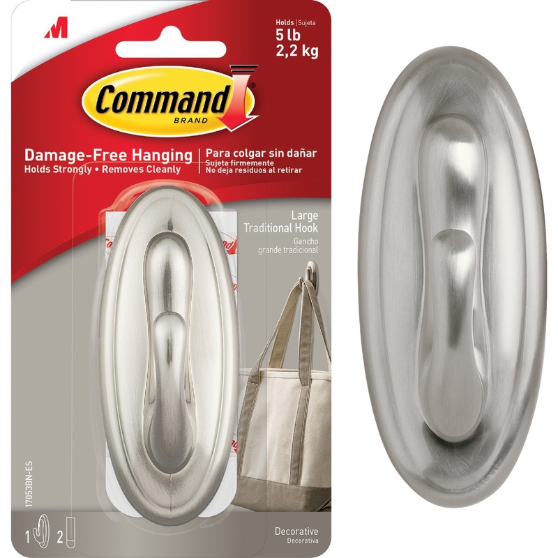 3M Command Large Metallic Traditional Adhesive Hook