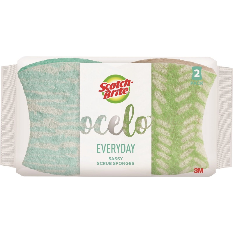 3M O-Cel-O 3.7 In. x 2.6 In. Scrub Sponge (2-Count)