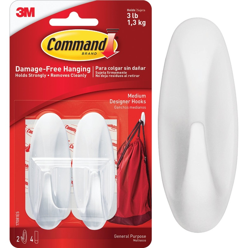 3M Command Medium Utility Designer Adhesive Hook (2-Pack) D869755893451