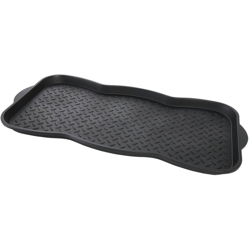 15×30 Black Recycled Plastic Contoured Boot Tray