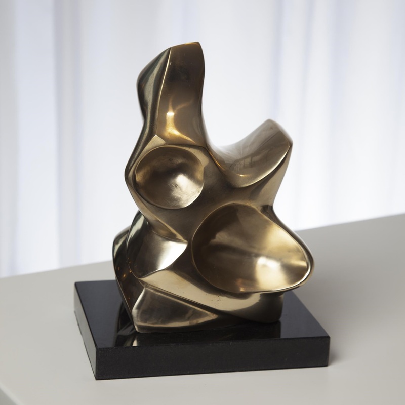 Abstract Figural Sculpture Brass