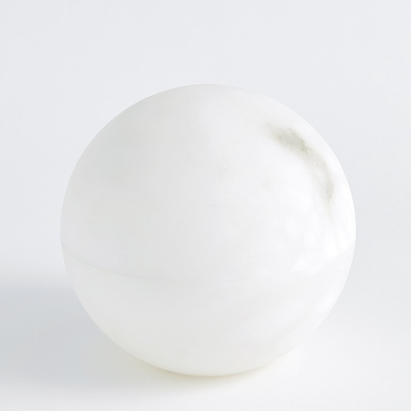 Alabaster Sphere Boxes White