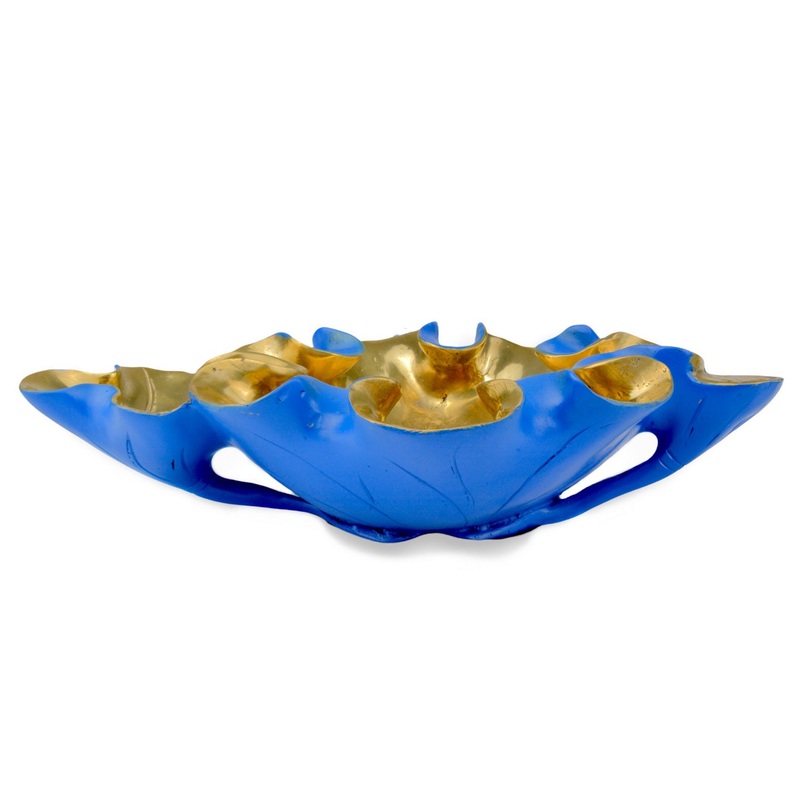 Wrapped Lotus Leaf Lapis Blue Bowl