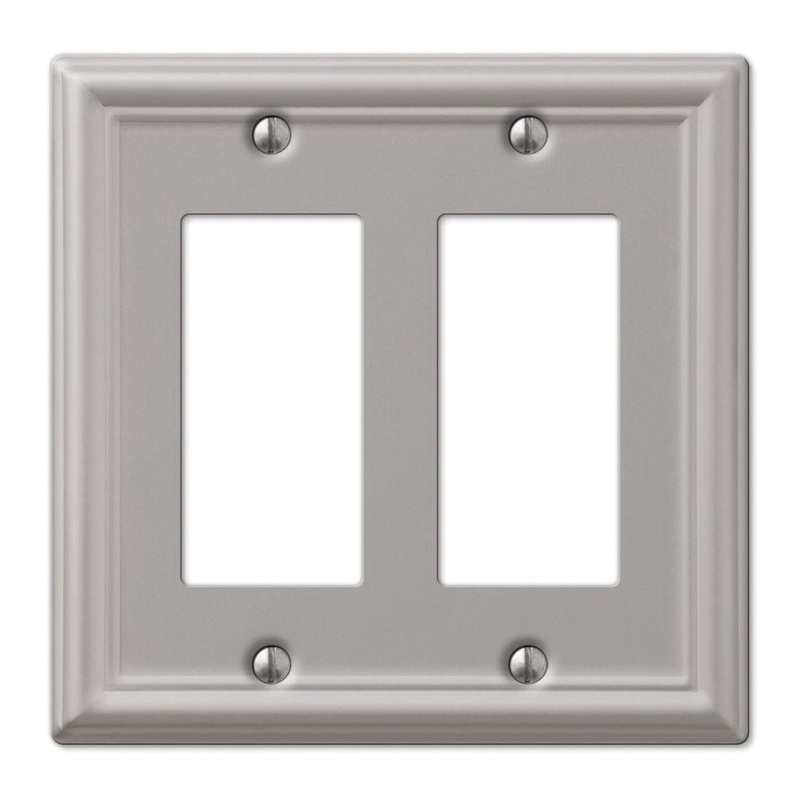 Amerelle 149RRBN Decorative Wallplate, 2 -Gang, Steel