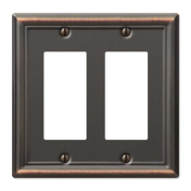 Amerelle 149RRDB Decorative Wallplate, 2 -Gang, Steel