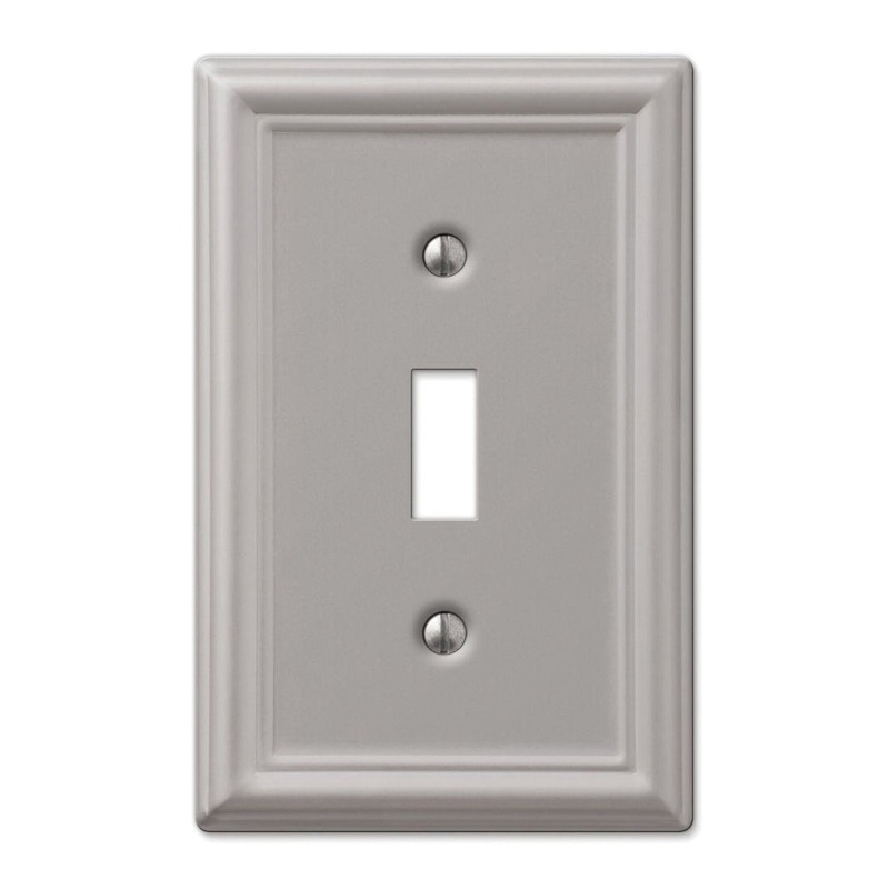 Amerelle 149TBN Decorative Wallplate, 1 -Gang, Steel