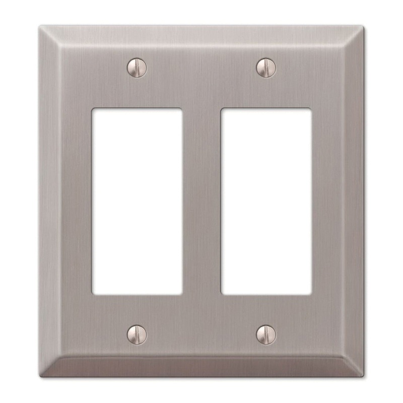 Amerelle 163RRBN Decorative Wallplate, 2 -Gang, Steel