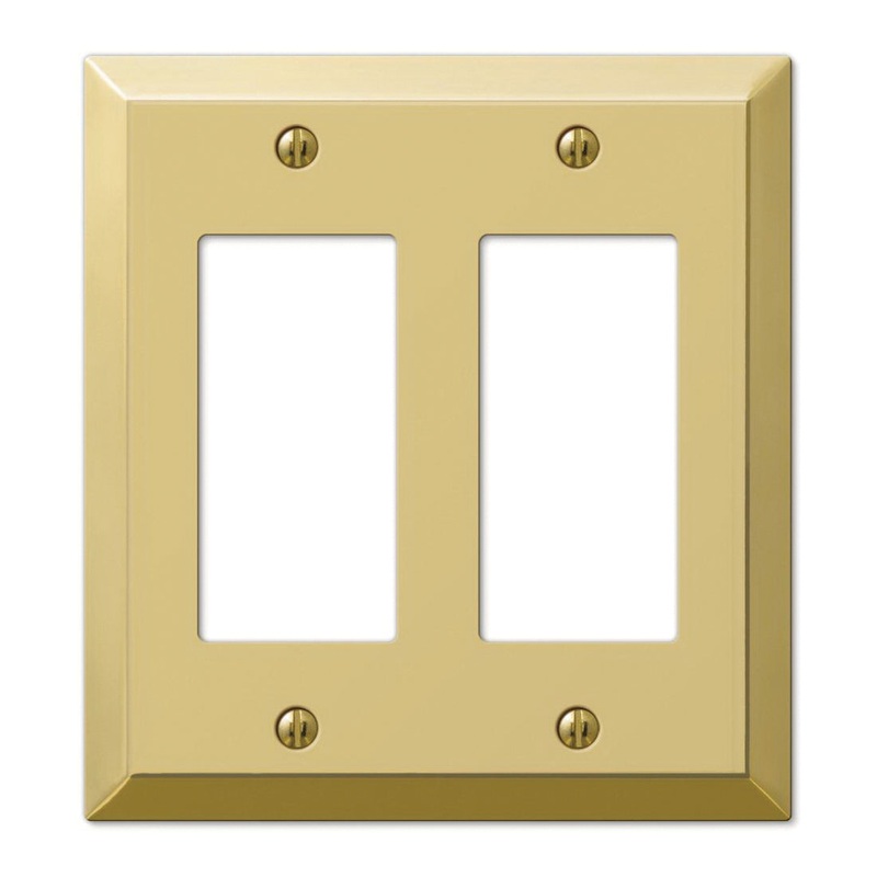 Amerelle 163RRBR Decorative Wallplate, 2 -Gang, Steel