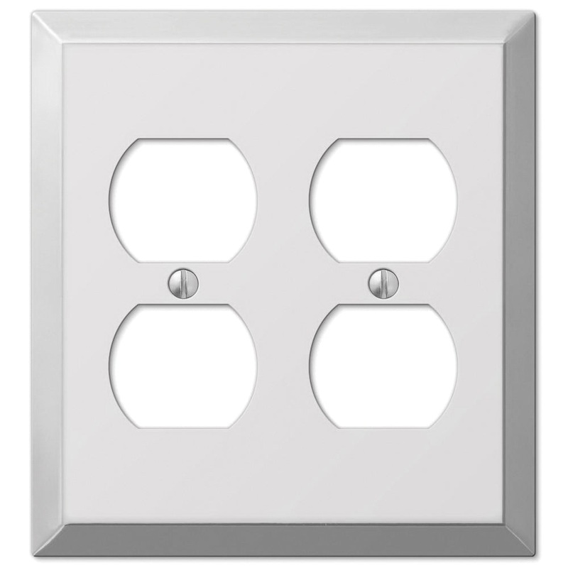 amertac Century 161DD Outlet Wallplate, 2 -Gang, Steel