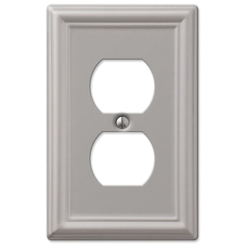 amertac Chelsea 149DBN Outlet Wallplate, 1 -Gang, Steel