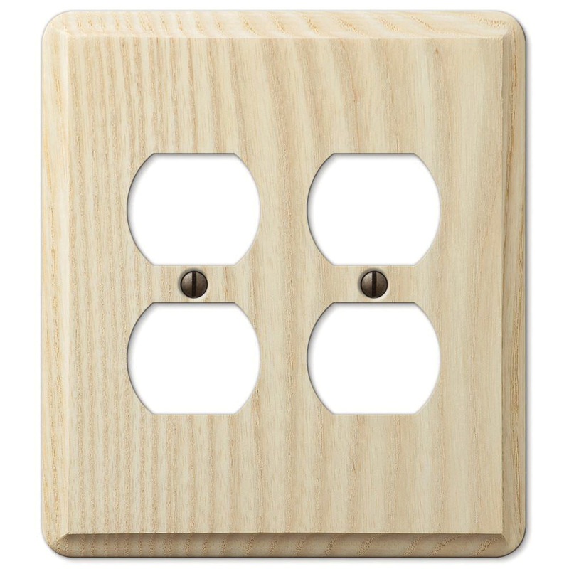 amertac Contemporary 401DD Outlet Wallplate, 2 -Gang, Ash