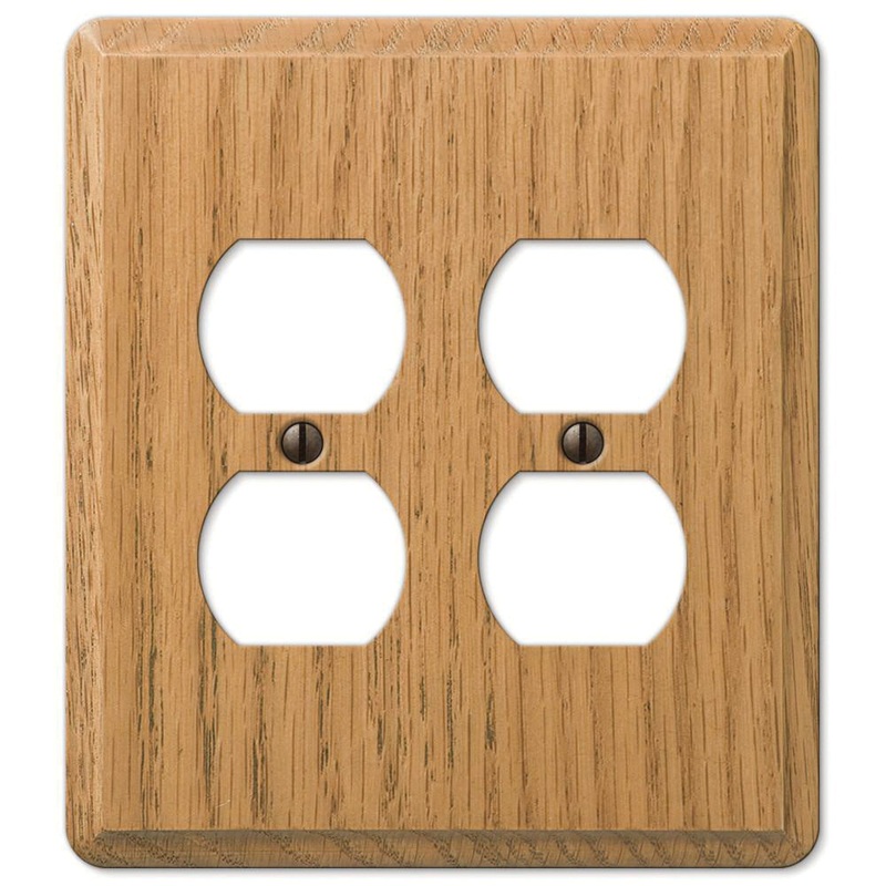 amertac Contemporary 901DDL Outlet Wallplate, 2 -Gang, Oak, Light Oak