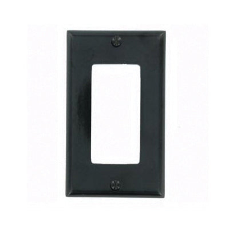 Decora 80401-E Duplex GFCI Standard Wallplate, 1 -Gang, Thermoset, Black