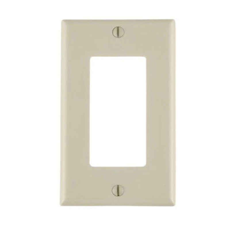 Decora 80401-T Duplex GFCI Standard Wallplate, 1 -Gang, Thermoset, Light Almond