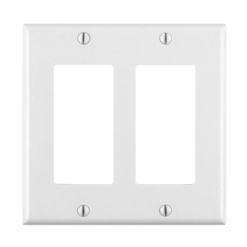 Decora 80409-W Wallplate, 2 -Gang, Thermoset, White