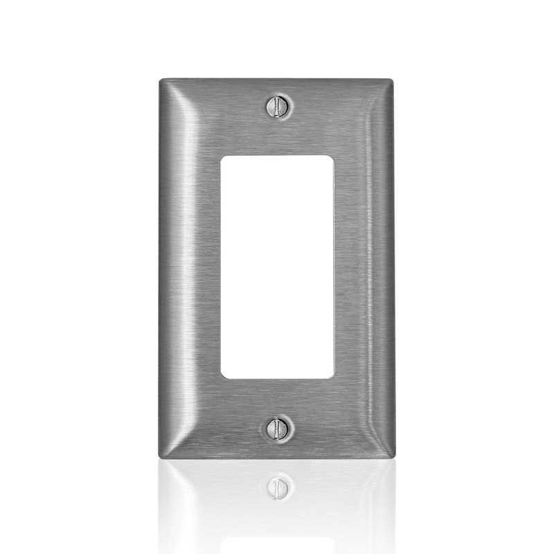 Leviton C Series SL26-000 Decora Plus Toggle Switch/GFCI Wallplate, 1 -Gang, Standard, 430 Stainless Steel